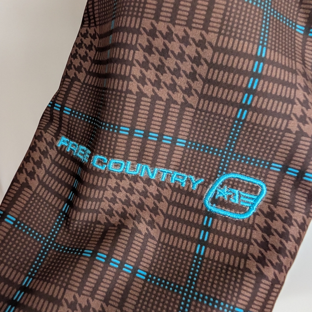 Free Country Brown Plaid Jacket with Aqua Fleece Lining Medium - Picture 6 of 14